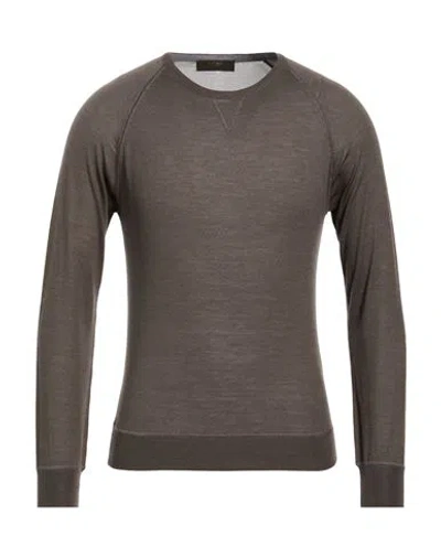 Moorer Man Sweater Taupe Size 40 Wool, Silk, Cashmere In Gray