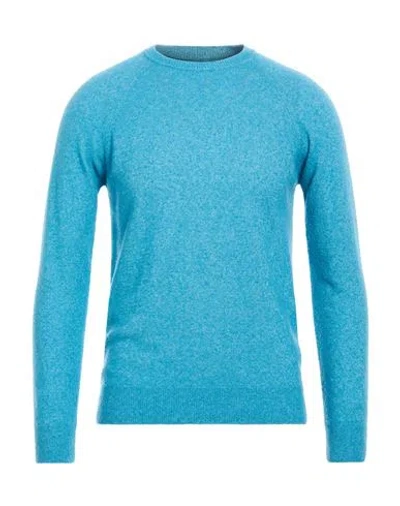 Moorer Man Sweater Turquoise Size 48 Cashmere, Mohair Wool In Blue