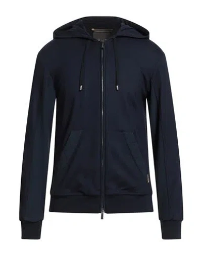 Moorer Man Sweatshirt Midnight Blue Size 40 Virgin Wool, Polyamide, Elastane In Black