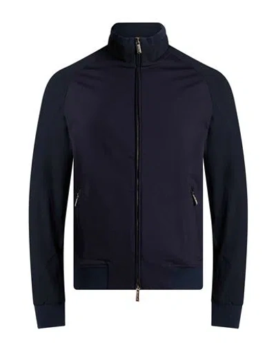 Moorer Man Sweatshirt Navy Size 46 Viscose, Polyamide, Elastane In Blue