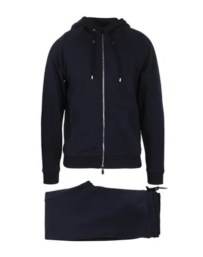 Moorer Man Tracksuit Midnight Blue Size 50 Cotton In Black