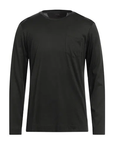 Moorer Man T-shirt Dark Green Size 50 Silk, Cotton In Black