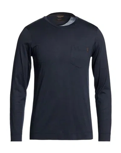 Moorer Man T-shirt Midnight Blue Size 36 Silk, Cotton