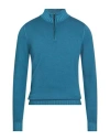 Moorer Man Turtleneck Azure Size 38 Virgin Wool In Blue