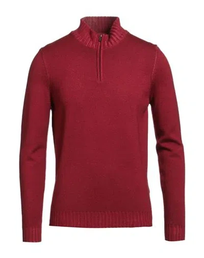 Moorer Man Turtleneck Brick Size 38 Virgin Wool In Red