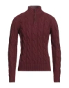 Moorer Man Turtleneck Burgundy Size 38 Cashmere