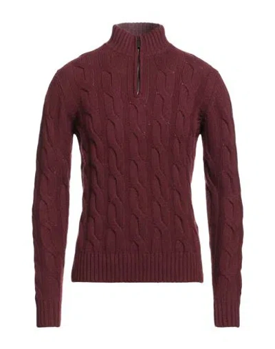Moorer Man Turtleneck Burgundy Size 38 Cashmere