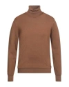 Moorer Man Turtleneck Camel Size 44 Virgin Wool