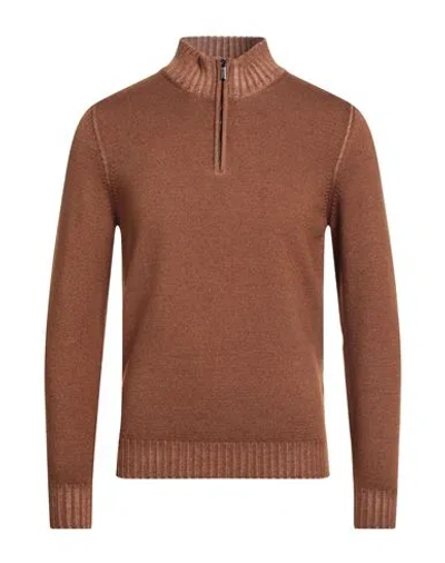 Moorer Man Turtleneck Camel Size 44 Virgin Wool
