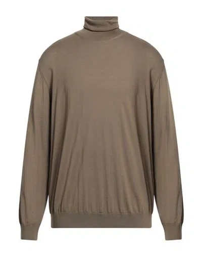 Moorer Man Turtleneck Camel Size 46 Virgin Wool In Beige