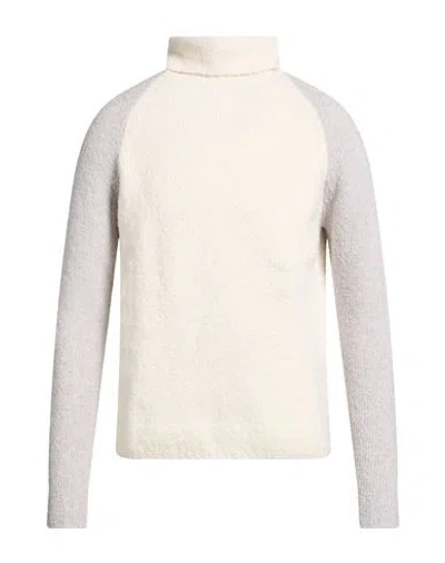 Moorer Man Turtleneck Cream Size 38 Wool, Polyester, Cashmere, Elastane In White