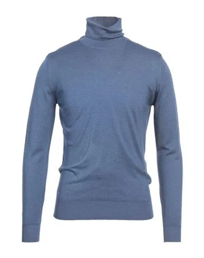 Moorer Man Turtleneck Light Blue Size 38 Wool, Silk