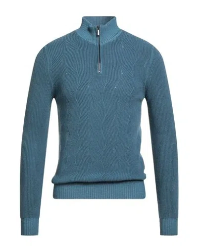 Moorer Man Turtleneck Light Blue Size 46 Wool