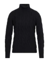 Moorer Man Turtleneck Midnight Blue Size 46 Cashmere In Black