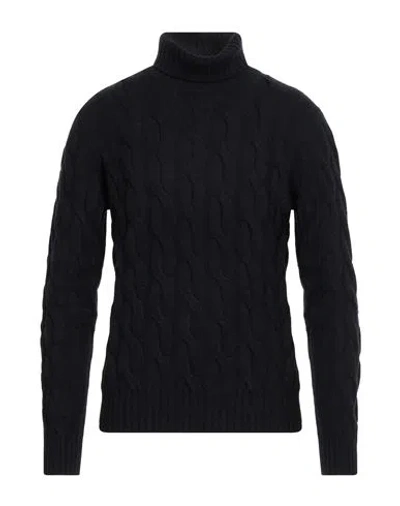 Moorer Man Turtleneck Midnight Blue Size 46 Cashmere In Black