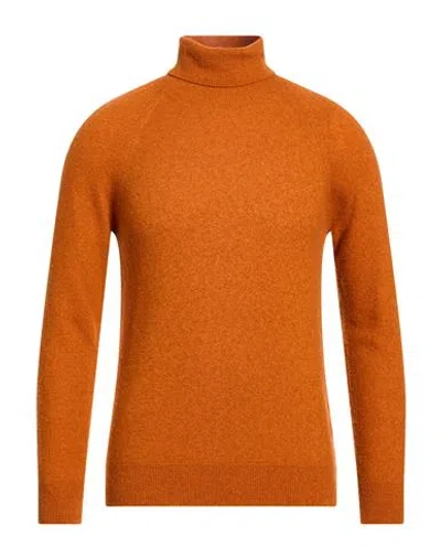 Moorer Man Turtleneck Orange Size 36 Cashmere, Silk In Multi