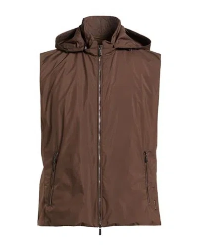 Moorer Man Vest Dark Brown Size 38 Polyester