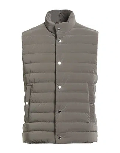 Moorer Man Vest Khaki Size 46 Polyamide, Polyester In Gray