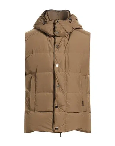 Moorer Man Vest Light Brown Size 38 Polyester In Beige