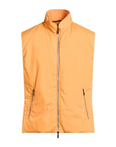 Moorer Man Vest Mandarin Size 44 Polyester In Orange