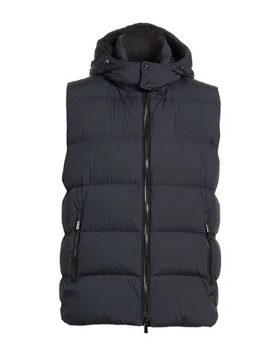 Moorer Man Vest Navy Size 46 Polyester In Blue