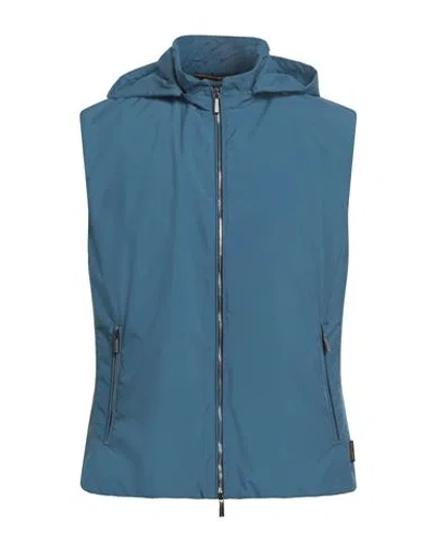 Moorer Man Vest Pastel Blue Size 46 Polyester