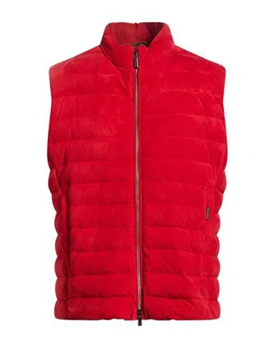 Moorer Man Vest Red Size 40 Leather