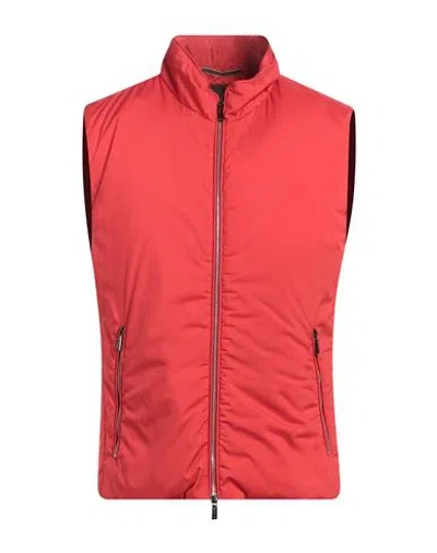 Moorer Man Vest Red Size 42 Polyester In White