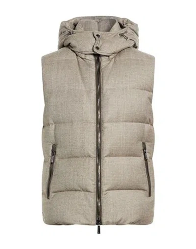 Moorer Man Vest Taupe Size 38 Virgin Wool In Grey