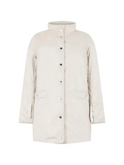 Moorer Mandy-wk3 High-neck Press-stud Coat In White