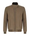 Moorer Polyester Manetti Jacket High Collar Design In Brown