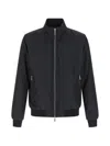 Moorer Manetti Polyester Jacket High Collar In Blue