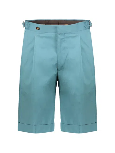 Moorer Manfredi Turn-up Shorts In Blue