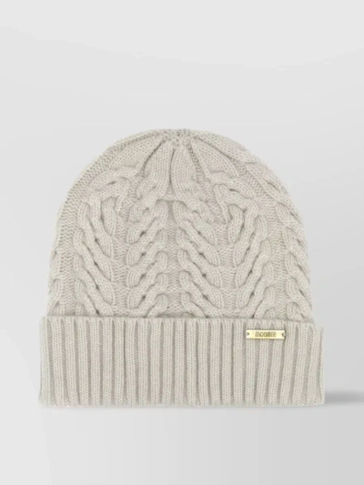 MOORER MARIA CASHMERE CABLE KNIT BEANIE HAT