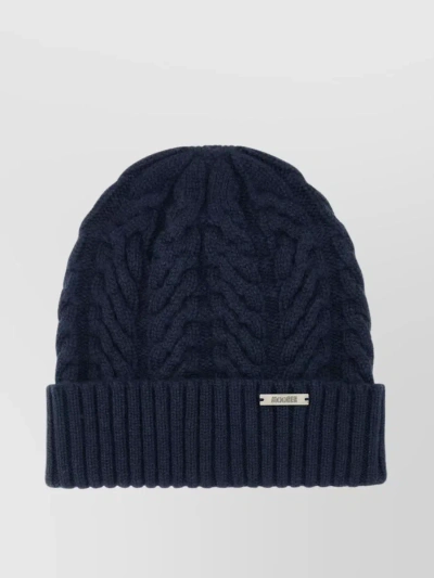 MOORER MARIA FOLDABLE CASHMERE BEANIE WITH CABLE KNIT
