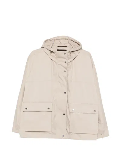 Moorer Maryana Hooded Pocket Jacket In Neutral