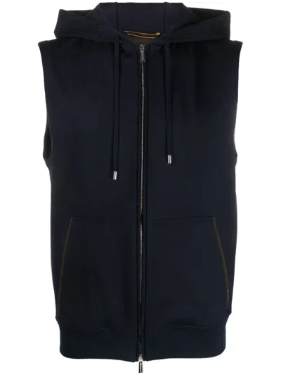 Moorer Mason-j Cotton Vest In Blue