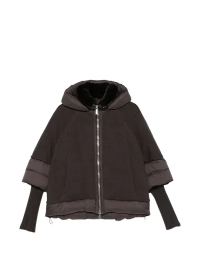 Moorer Medea Hooded Panelled Jacket In Burgundy