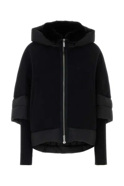 Moorer Medea Wool-blend Down Jacket With Cashmere Touch Lining In Black