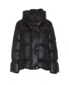 Moorer High Neck Padded Jacket With Drawstring Hem In Black