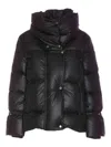 Moorer High Neck Padded Jacket With Drawstring Hem In Black
