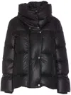 Moorer High Neck Padded Jacket With Drawstring Hem In Black