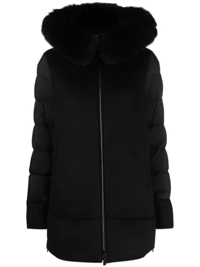 Moorer Medium Lenght Down Jacket In Black