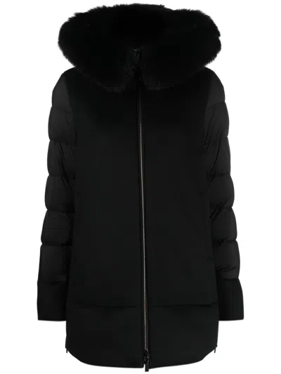 MOORER MEDIUM-LENGTH FRESIA DOWN JACKET WITH HOOD AND FUR