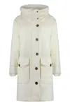 Moorer Megeve Single-breasted Coat In Fabric In Neutral