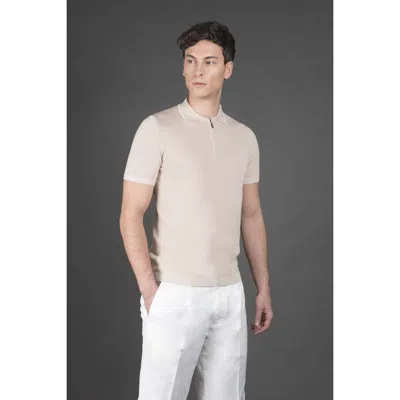 Moorer Men's Beige Short Sleeve Sweater In Neutral