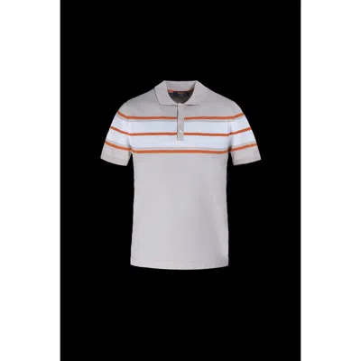 Moorer Men's Beige Striped Knit Sweater In Gray