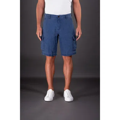 Moorer Men's Blue Cargo Cotton Trousers In ["blue"]