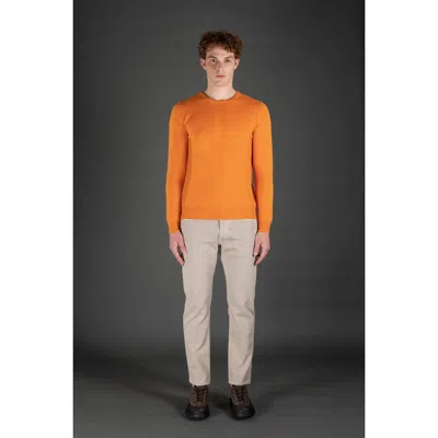 Moorer Men's Bright Orange Crewneck Sweater