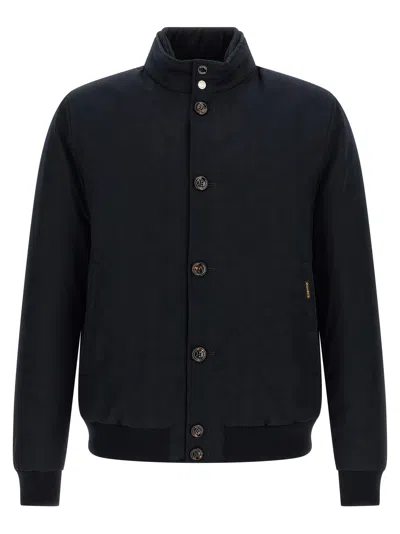 Moorer Men's Janos Bomber Jacket - Acqua Line In Blue